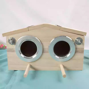 Outdoor Wood Big Birds Nest Drink <b>Box</b> Pet Animal Transparent House <b>Large</b> Wooden Bird Breeding Cages for Birds - Product Image 2