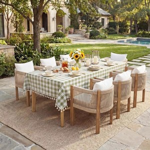<span class=keywords><strong>Nappe</strong></span> de table Hapton classique <span class=keywords><strong>rouge</strong></span> <span class=keywords><strong>et</strong></span> blanche en coton <span class=keywords><strong>et</strong></span> lin tissé, sans plis, à <span class=keywords><strong>carreaux</strong></span> vintage, avec pompons - Product Image 4