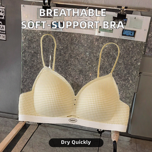 Women's Summer Breathable Soft-Support Bra <b>Wire</b>-Free Knitted Adjustable Straps Seamless Side Coverage Full Bust Anti-Sagging - Product Image 2