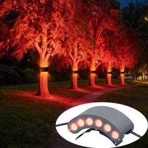 Đèn sân vườn ngoài trời 6W DC24V đổi màu, chống nước IP65, đèn cây phát sáng hai bên, đèn cột vòng tròn - Product Image 1