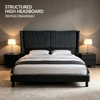 Cadre de lit rembourré de haute qualité pour la maison et l'hôtel, design moderne, lit double