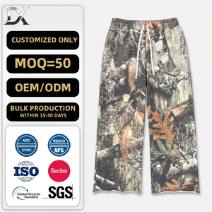 Custom 380grams <strong>Camouflage</strong> All Over Printing Sweatpants Men Polyester Cotton Heavyweight Wide Leg Baggy Straight Track <strong>Joggers</strong> - Product Image 1