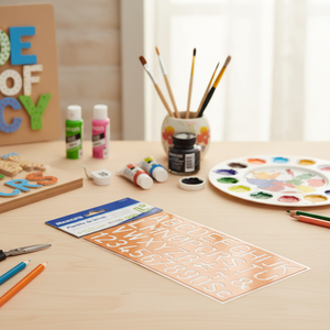 Stencil Alfabetico Grande in Materiale PET Marca Mengfu Modello M-0066 Made in China per Disegno, Artigianato e Progetti Fai-da-Te - Product Image 3