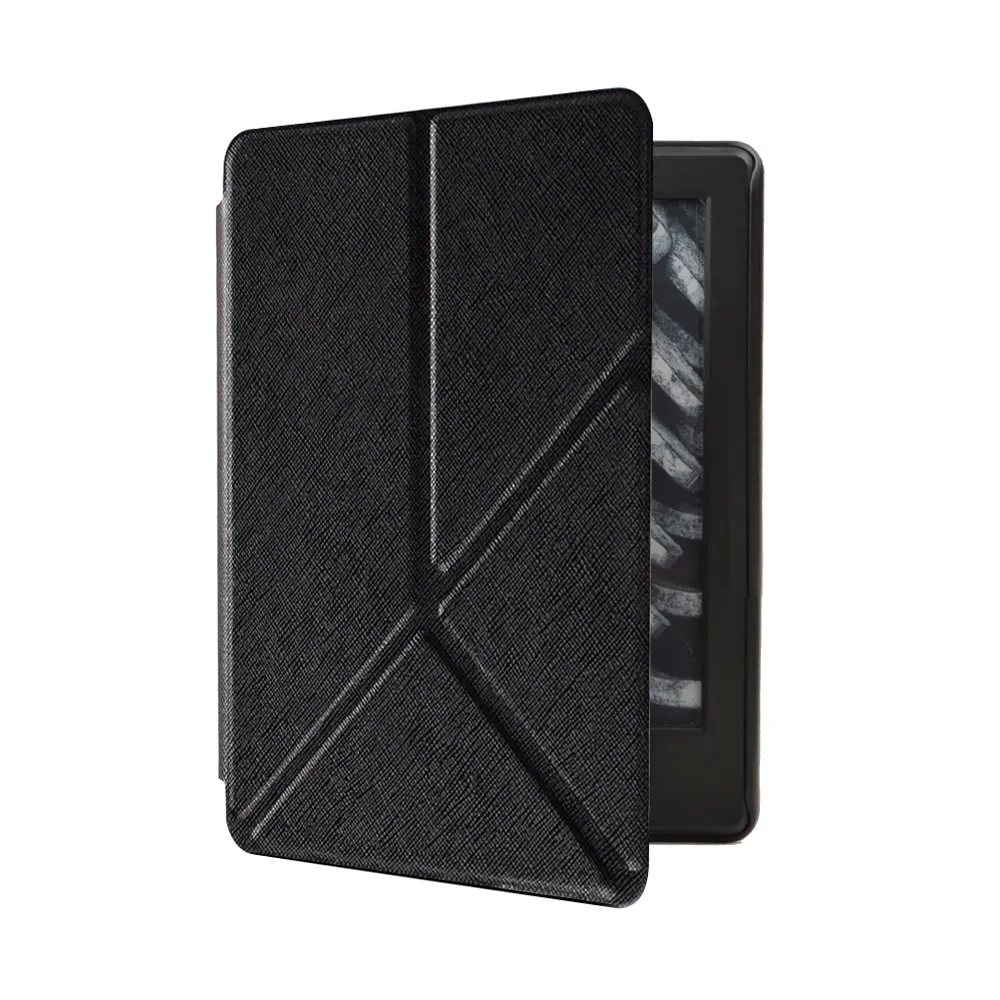 Origami book style black case for kindle paperwhite 4 slim premium felt