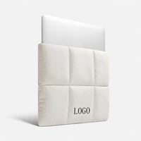 Housse de transport multifonctionnelle en cuir matelassé pour ordinateur portable avec logo personnalisé, imperméable, en PU