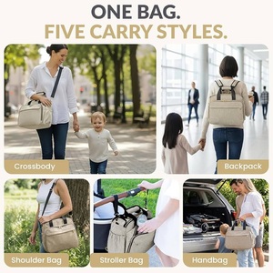 Sac à dos convertible pour couches de bébé, 5 modes de portage, avec porte-bouteilles isothermes, sac de voyage imperméable, s'adapte sous la siège, OEM - Product Image 5