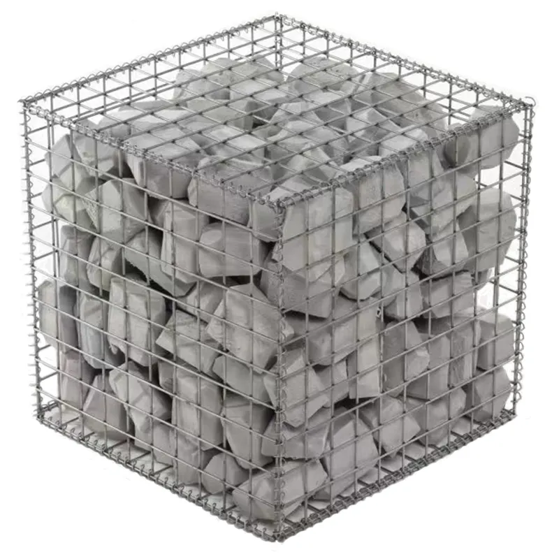 Jaula de piedra soldada de metal galvanizado en caliente, caja de malla de gavión, estructura defensiva de pared de piedra
