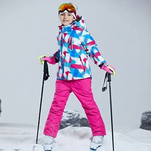 Giacca da sci 2 pezzi da <span class=keywords><strong>ragazzo</strong></span> e pantaloni pesanti giacca da neve con cappuccio giacca da sci impermeabile Set da neve vestiti invernali per bambini - Product Image 6