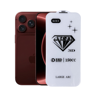 Protection d'écran en verre trempé antistatique 3D grand arc ESD avec filet anti-poussière <span class=keywords><strong>150CC</strong></span> pour iPhone 18 Pro <span class=keywords><strong>Max</strong></span> 17 16 - Product Image 1