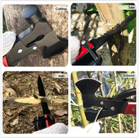 Multitool Camping Marteau Hache Randonnée Urgence Survie Multitool 16 en 1 avec Mini Couteau Pliant Scie Tournevis Hachette Plier