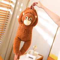 Décoration de salon, jouet en peluche singe gorille rouge, adorable singe en peluche à longues bras, jouet en peluche singe gorille doux