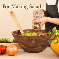 Bol à salade en bois naturel, fait main, pour la cuisine, la salle à manger et la maison
