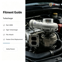 Turbocompresseur HX50 compatible avec moteur diesel universel refroidi par eau, ensemble complet de turbocompresseur, pièce de rechange pour excavateur