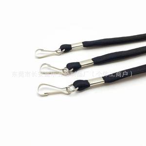 Black <b>Polyester</b> ID Badge Neck <b>Lanyard</b> With Metal Hook 20cm For Business Use - Product Image 3