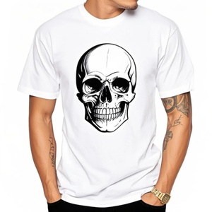 Men's Premium <b>White</b> 100% Cotton T-Shirt Silk Screen Printing Anti-Pilling Breathable Short Sleeve Regular Fit Casual T-Shirt - Product Image 5