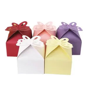 婚庆礼品迷你3D珍珠纸蝴蝶甜饼糖果盒礼品包装盒节日派对礼盒客人