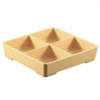 Melamine serveerschaal in Japanse stijl, creatief, met meerdere compartimenten, voor hotel, snacks, gedroogd fruit, hapjes, vier delen