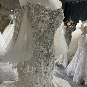 Wx95 Beads <b>Sequins</b> Diamond New Design Mermaid Wedding Dress Fashion Court Train Luxury Bride Dresses Jancember - Product Image 3