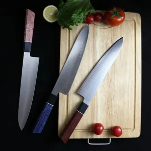 פרימיום נחושת דמשק פלדה אולטרה חדה מקצועית סכין מטבח יפנית מלא טאנג סכין שף עם ידית G10