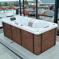 Spa rectangulaire de luxe 2 personnes 2025 avec système de contrôle Eight Treasures, autoportant pour bain extérieur, villa, terrasse