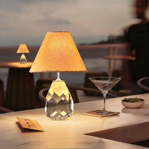 Lampe de table de bureau en métal LED rechargeable sans fil 2700k avec contrôle tactile, variateur d'intensité, pour la maison, le bar, la chambre à coucher, luxe - Product Image 1