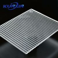 Kunxin 8mm 9mm 10mm Panneau acrylique à rayures transparentes à texture nervurée mate et claire pour cloison