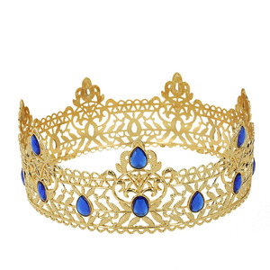 Diadema Vintage Estilo Barroco Real, Tocado de Cumpleaños, Corona Grande de Cristal de Colores, Estilo Europeo y Americano - Product Image 5