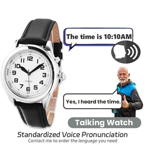 Montres parlantes personnalisées en plusieurs langues (anglais/français/espagnol/allemand/italien) - Montre analogique parlante avec alarme pour personnes âgées et aveugles - Product Image 4