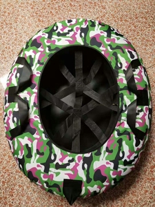 Bouée de neige gonflable robuste à double siège, fond rigide, revêtement en caoutchouc et nylon - Product Image 2