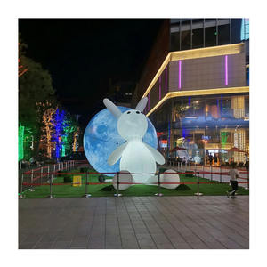 Festival de mediados de otoño Decoración al aire libre Conejo y Luna inflables - Product Image 1