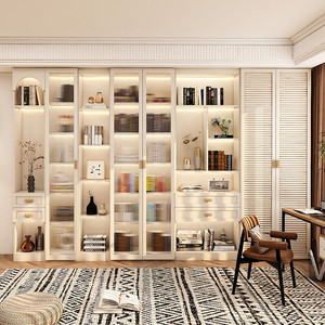 Estantería/Armario Moderno <span class=keywords><strong>de</strong></span> <span class=keywords><strong>Madera</strong></span> Maciza para Estudio, Biblioteca, Hogar y Hotel, <span class=keywords><strong>con</strong></span> Puertas Antipolvo, Mueble <span class=keywords><strong>de</strong></span> Almacenamiento <span class=keywords><strong>de</strong></span> Pie - Product Image 1