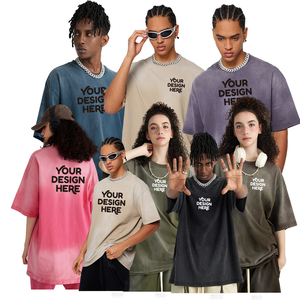 <span class=keywords><strong>Ropa</strong></span> de hombre 2025 Primavera Verano jóvenes Algodón puro cuello lavado manga corta American Street Gradient camiseta de marca de moda - Product Image 1