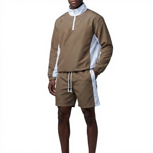 Ensemble coupe-vent 2 pièces de qualité supérieure, personnalisé, avec short, 100% nylon, coupe-vent, style streetwear, grandes tailles - Product Image 1