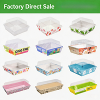 Boîtes alimentaires jetables en papier kraft écologiques de haute qualité, carrées et blanches, pour emporter, sandwichs, pâtisseries