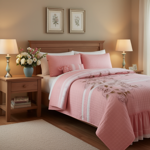 Edredón Antonieta Individual, Tela de Satén Bordada, Ropa de Cama para el Hogar - Product Image 2