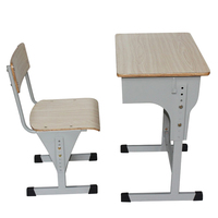 Ensemble bureau et chaise pour enfants, style moderne, réglable, éco-responsable, structure métallique, matériau bois, pour salle de classe, maison, bureau, école