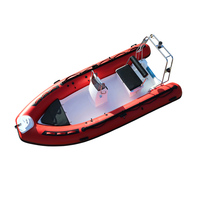Bateau pneumatique de pêche RIB 430A personnalisable en fibre de verre, tube Hypalon anti-âge, couleur rouge