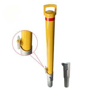 Tiang Penanda Jalan, <span class=keywords><strong>Bollard</strong></span> Parkir Luar Ruangan, <span class=keywords><strong>Bollard</strong></span> Logam Baja Dapat Dikunci dengan Kunci, Dapat Dilepas, <span class=keywords><strong>Bollard</strong></span> Tanam di Tanah dengan Selubung Bor Inti - Product Image 1