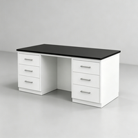 Mesa de Laboratorio Anticorrosiva con Superficie de Resina Fenólica, Resistente a Ácidos y Álcalis, con Gabinetes de Múltiples Cajones