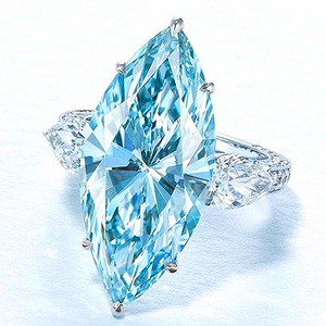 Bague en zircon bleu clair pour femme, bijou élégant pour mariage, déclaration de mode, cadeau de fête - Product Image 1