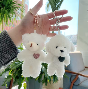 Llavero de peluche de oso de peluche personalizado al por mayor, llavero suave bordado, colgante para bolso, regalo, recuerdo, venta al por menor - Product Image 1