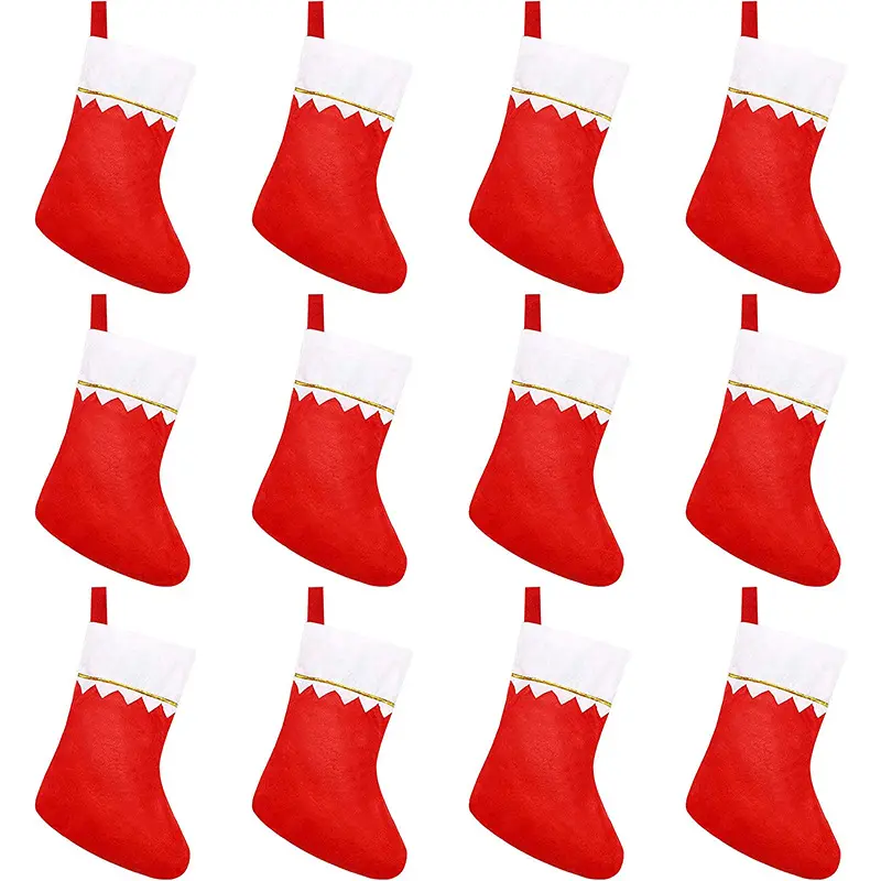 Decoraciones navideñas bolsa de regalo de Santa Nochevieja fieltro decoración navideña calcetín navideño