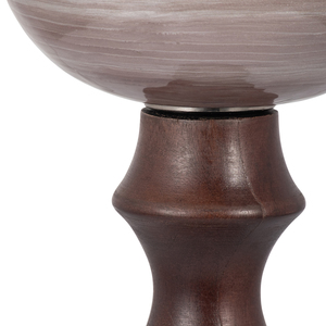 Portacandele Hurricane in Vetro e Legno di Mango, Candeliere per Centrotavola, Console e Decorazione per Caminetto - Product Image 3