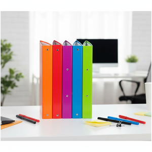 A4-map met dubbele binnenzakken, PP, 4-ringsmap, losbladig notitieboek, documentenmap, op maat gemaakte papiermap - Product Image 2