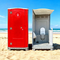 Toilettes mobiles portables en rotomoulage avec siège, en PEHD, pour extérieur, avec salle de douche intégrée, en acier, pour usage public