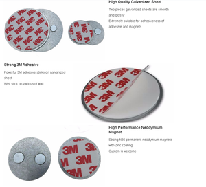 Diamètre 70mm ou 50mm Kits de montage d'alarme Aimant de détecteur de fumée avec adhésif 3M - Product Image 4