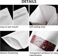 Kantong Kertas Kraft Murah Grosir 10*15+3cm, Kantong ZipLock Putih Reusable dengan Jendela Buram/HD untuk Rempah-rempah dan Biji-bijian