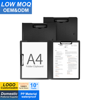 360 ° Porte-documents avec pince double à profil bas en plastique pour enseignants et étudiants, fournitures de bureau