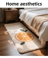 Tapis de chambre moderne et minimaliste en polyester floqué personnalisé, motif dessin animé, tapis décoratif de protection pour maisons locatives, paillasson