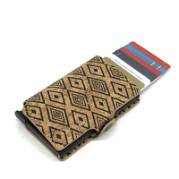 Dompet Pria, Dompet Minimalis Rfid Pria, Dompet Ramping Kulit Vegan, Tempat Kartu Gabus Ramah Lingkungan